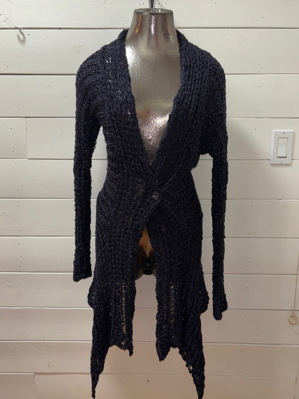 Sandwich_ Wool Blend Open Knit Asymmetrical Cardigan – Size S - Picture 7 of 11